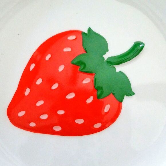 Kate Spade x Target Colorful Strawberry Appetizer Plate 4 Piece Melamine NWOT - Picture 3 of 10